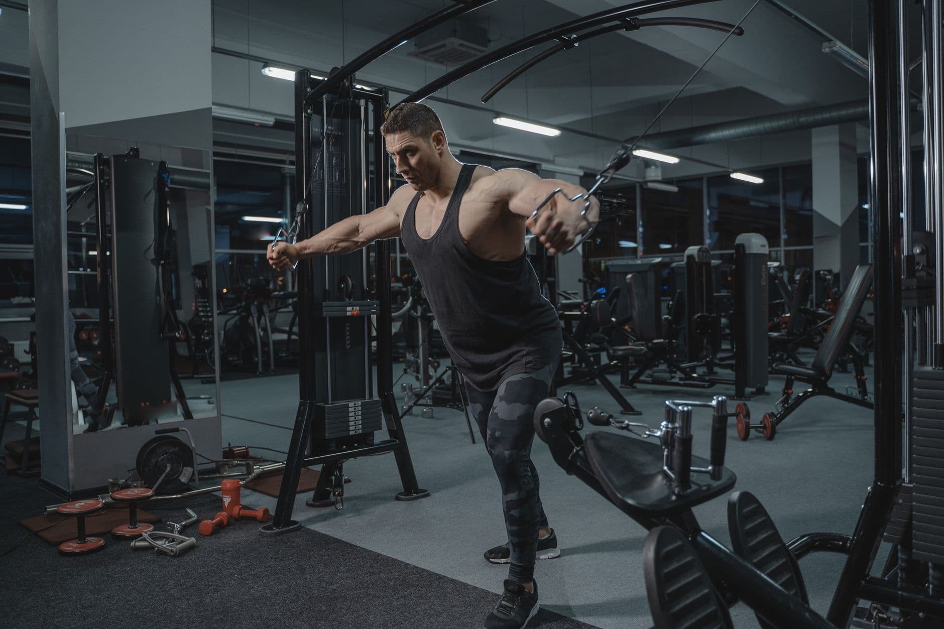 Cable work in a gym
